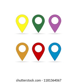 Set of map pointer vector icon