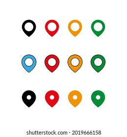 set of map pointer vector illustrations for directions. gps vector to show place