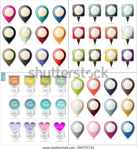 Set Map Pointers Stock Vector (Royalty Free) 184755716 | Shutterstock
