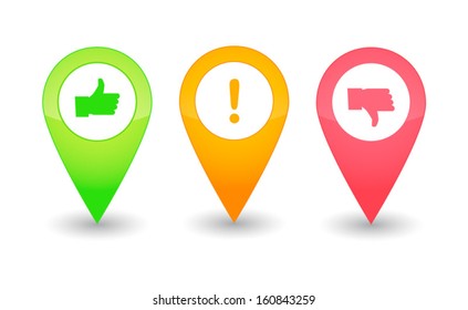 Set of map pointers with icons