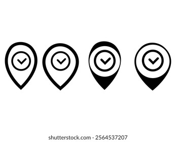 set of map pointers illustration