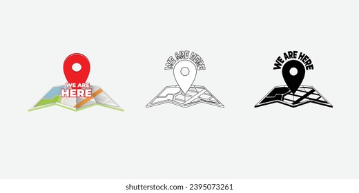 Set of Map pointers, Location GPS pin symbol collection illustration, Stock vector Eps.