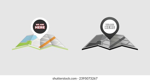 Set von Kartenzeigern, Position GPS Pin Symbol Collection Illustration, Stock Vektorgrafik Eps.