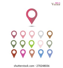 set of   map pointers.map pointer.map pointer sign.vector illustration.   