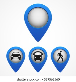 Set of map pointers with transport, vector