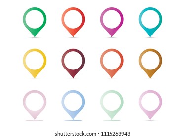  Set map pointers vector illustration on background