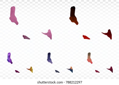 Set map polygonal-Comoros map. Multicolored country map in geometric triangle style for your infographics. Vector illustration eps 10.