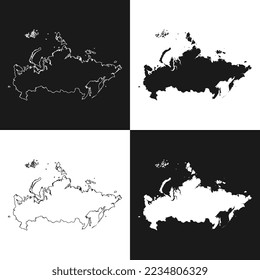 Set map of Russia. Vector Illustration.