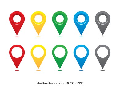 Set of mapping markers. Set of icons for web or markers on maps.