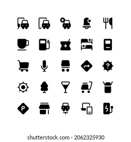 Set of maps application glyph style Icon, Logo, and illustration Vector