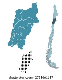 Establecer mapas de la región de Atacama