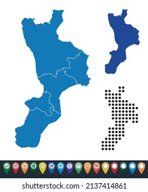 Set maps of Calabria province