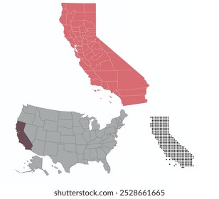 Definir mapas do estado da Califórnia