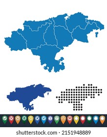 Set maps of Cantabria province