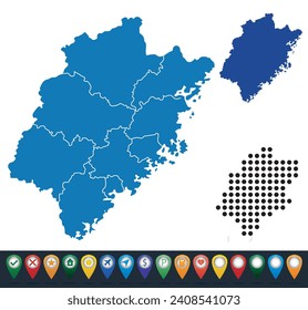 Set maps of Fujian province