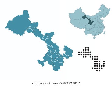 Definir mapas da província de Gansu