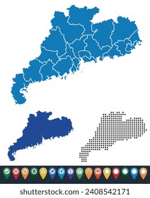Set maps of Guangdong province