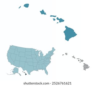 Set maps of Hawaii state