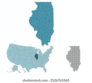 Definir mapas do estado de Illinois