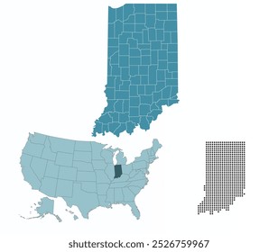 Set maps of Indiana state