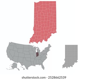 Set maps of Indiana state