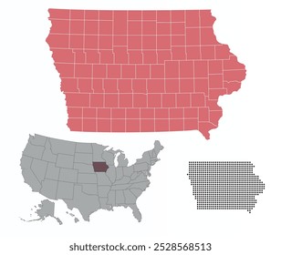 Definir mapas do estado de Iowa