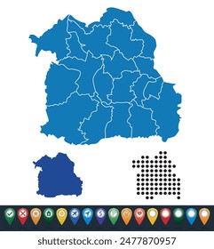 Establecer mapas de la provincia de Isan