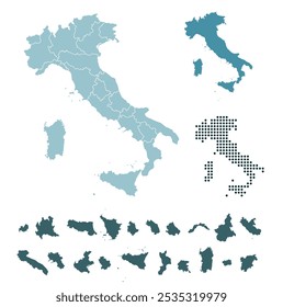 Establecer mapas de la República Italiana