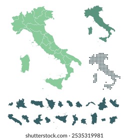 Establecer mapas de la República Italiana