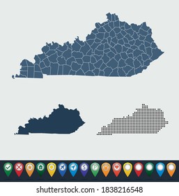 Set maps of Kentucky state