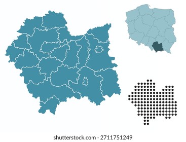 Establecer mapas del Voivodato de Pequeña Polonia