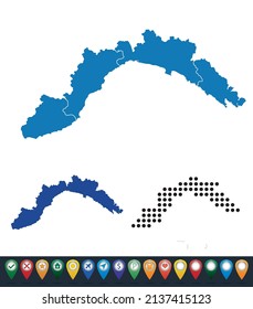 Mapas de la provincia de Liguria