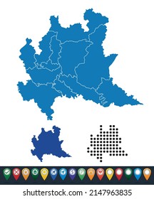 Set maps of Lombardia region