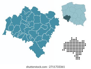 Establecer mapas del voivodato de Baja Silesia