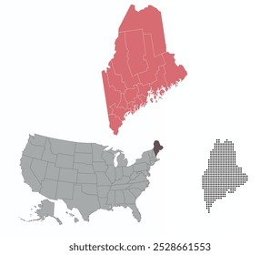 Set maps of Maine state