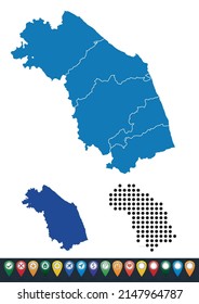 Establecer mapas de la región de Las Marcas