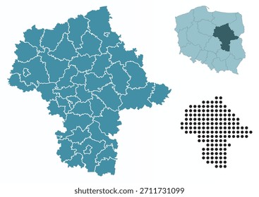Establecer mapas de Mazovia Voivodato