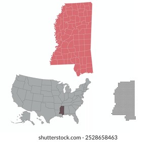 Establecer mapas del estado de Mississippi
