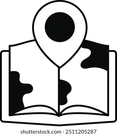 Conjunto de Mapas e Ícones de Navegação Pacote de ícones de estilo de arte de linha simples. Ilustração vetorial