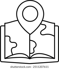 Conjunto de Mapas e Ícones de Estrutura de Tópicos de Navegação. Pacote de ícones de estilo de arte de linha simples. Ilustração vetorial