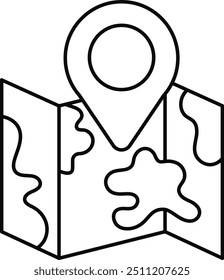 Set of Maps and Navigation outline Icons. Simple line art style icon pack. Vector illustration