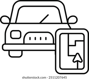 Set of Maps and Navigation outline Icons. Simple line art style icon pack. Vector illustration