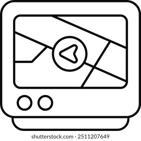 Set of Maps and Navigation outline Icons. Simple line art style icon pack. Vector illustration