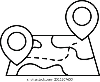 Set of Maps and Navigation outline Icons. Simple line art style icon pack. Vector illustration