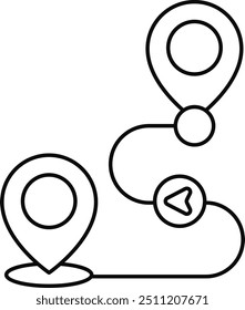 Set of Maps and Navigation outline Icons. Simple line art style icon pack. Vector illustration