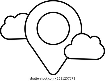 Set of Maps and Navigation outline Icons. Simple line art style icon pack. Vector illustration