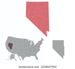 Set maps of Nevada state