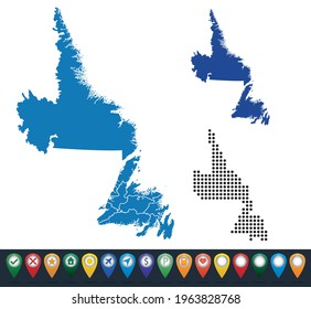 Set maps of Newfoundland and Labrador state