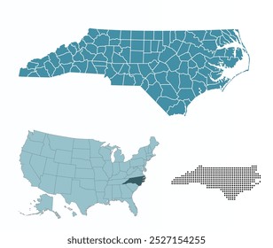 Establecer mapas del estado de Carolina del Norte