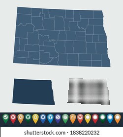 Set maps of North Dakota state